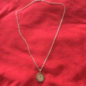 16” necklace with hand-stamped S pendant